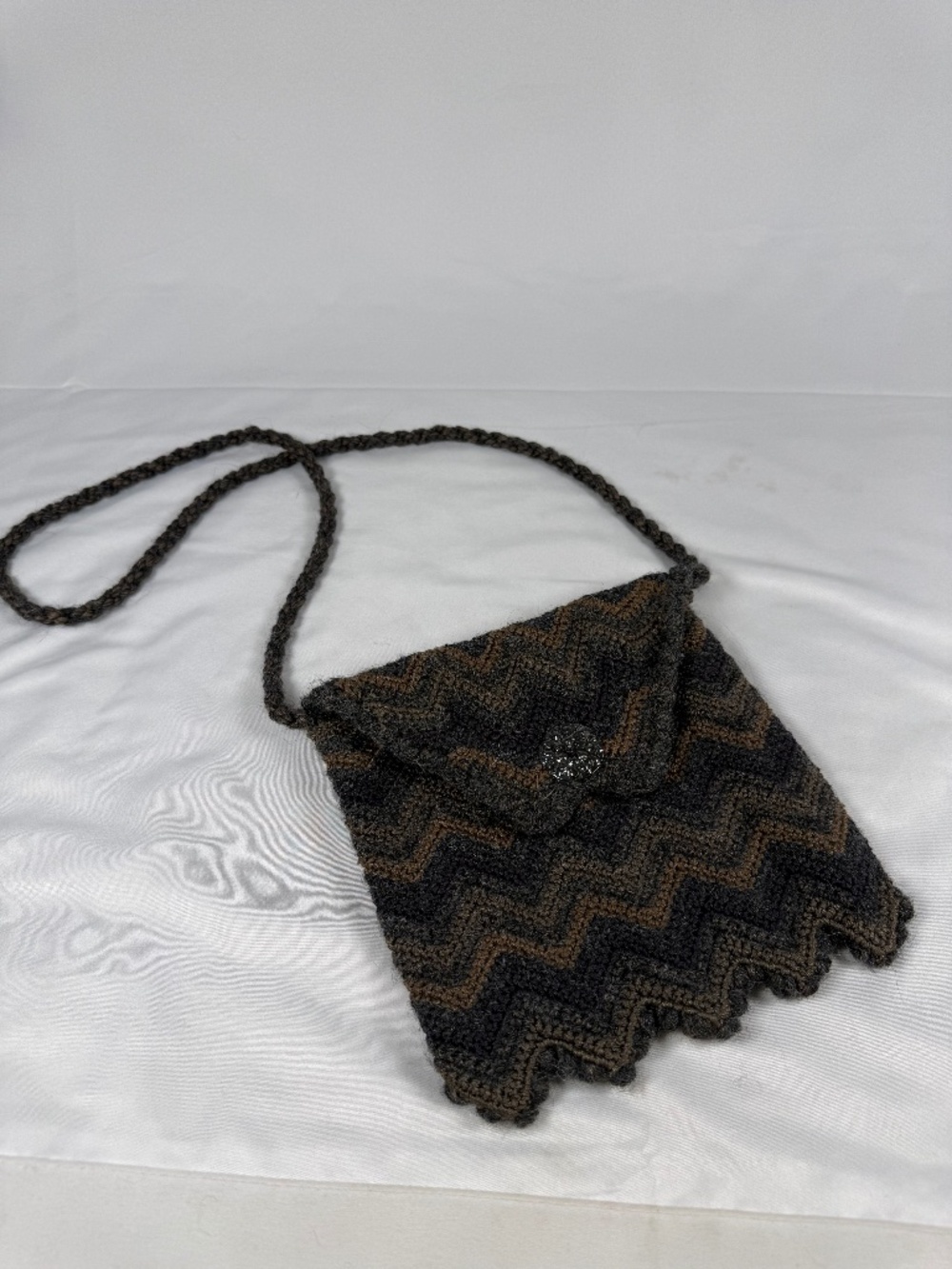 Vintage Peruvian Connection Pima Cotton Alpaca Crochet Crossbody Bag